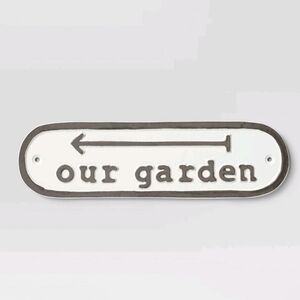 Threshold Aluminum Outdoor Patio Garden Sign "Our Garden"